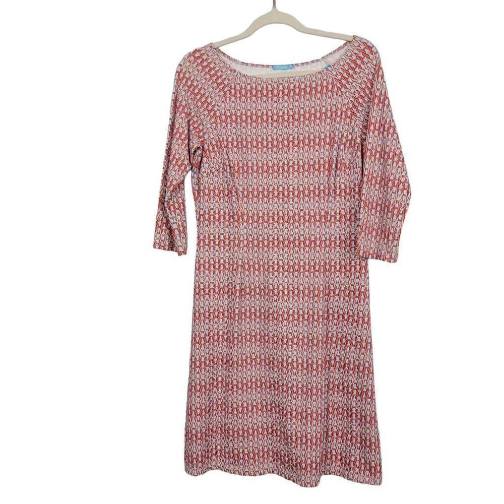 J. Mclaughlin Catalina Cloth Chain Link Sheath‎ Dress Sz S Blue Vacation Preppy